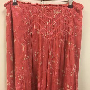 DKNY City Pink & White Silk Skirt - Size 10